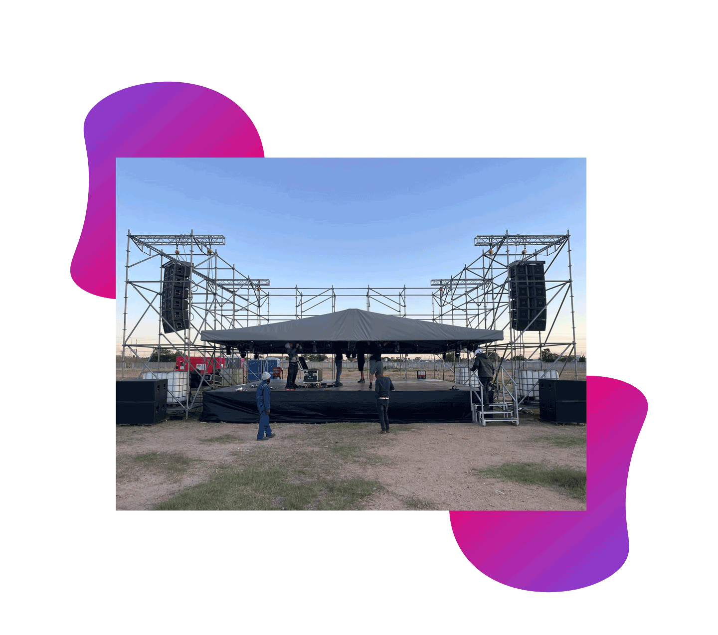 Modular stage hire setup